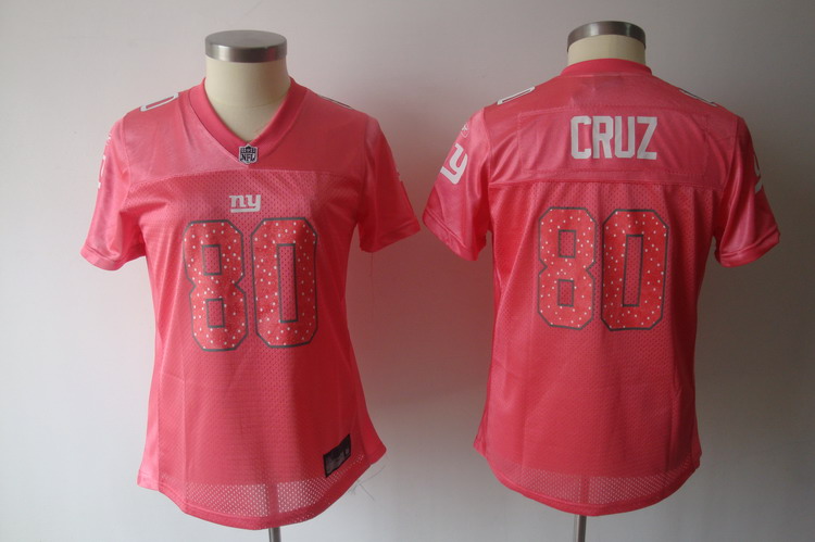 Giants #80 Victor Cruz Red Women's Sweetheart Stitched NFL Jersey